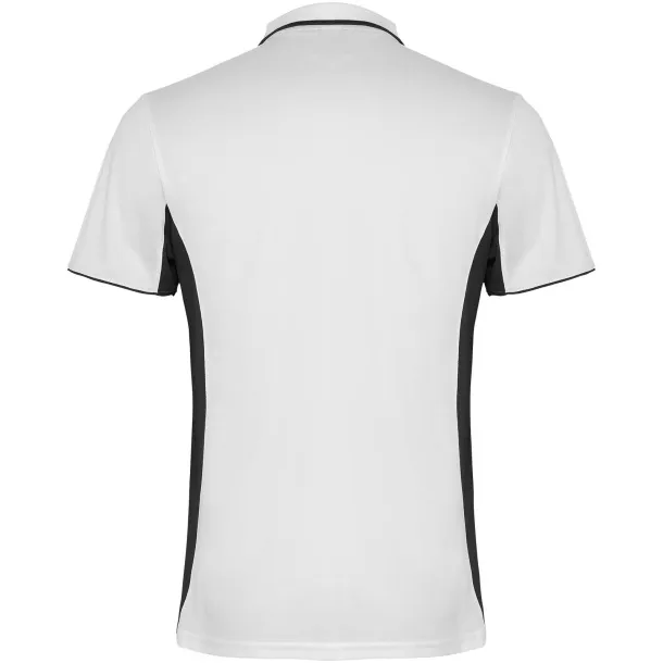 Montmelo unisex sportska polo majica s kratkim rukavima - Roly Bijela Solid black