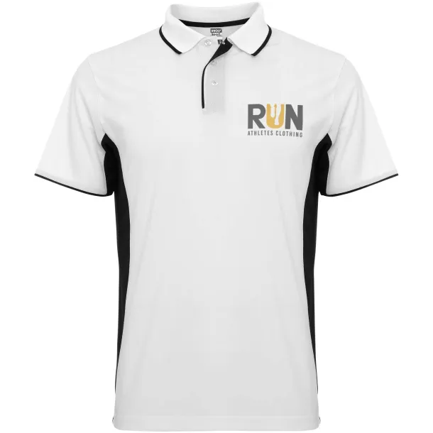 Montmelo unisex sportska polo majica s kratkim rukavima - Roly Bijela Crna