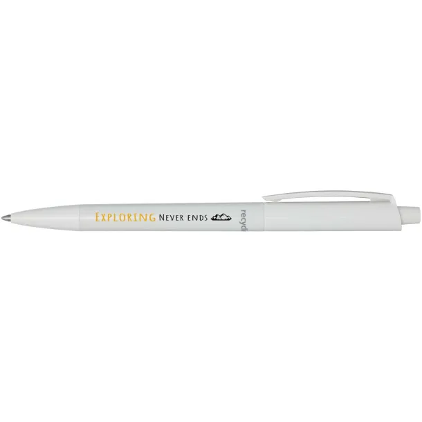 Martha recycled plastic ballpoint pen (black ink) - Marksman White