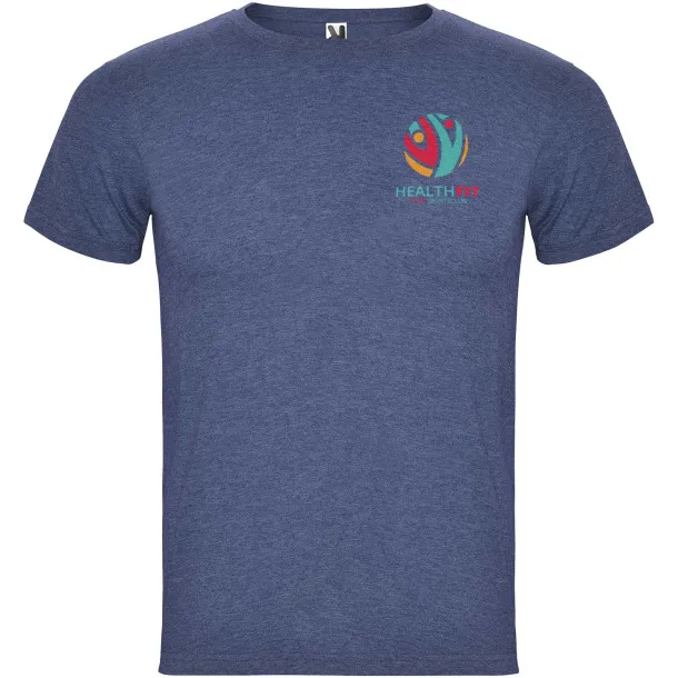 Fox short sleeve men's t-shirt - Roly Heather Denim Blue