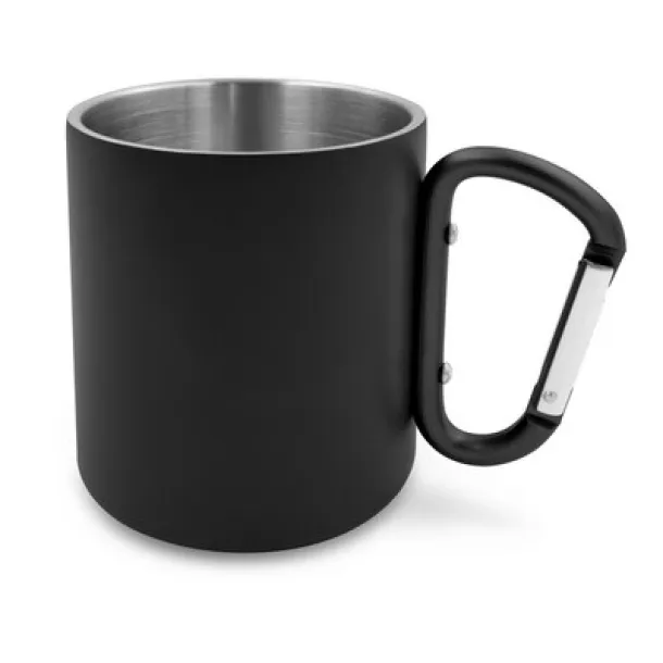 Pari Šalica od recikliranog nehrđajućeg čelika s karabinerom, 280 ml black