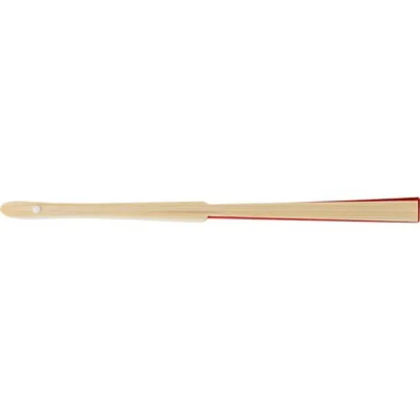  Bamboo hand fan red