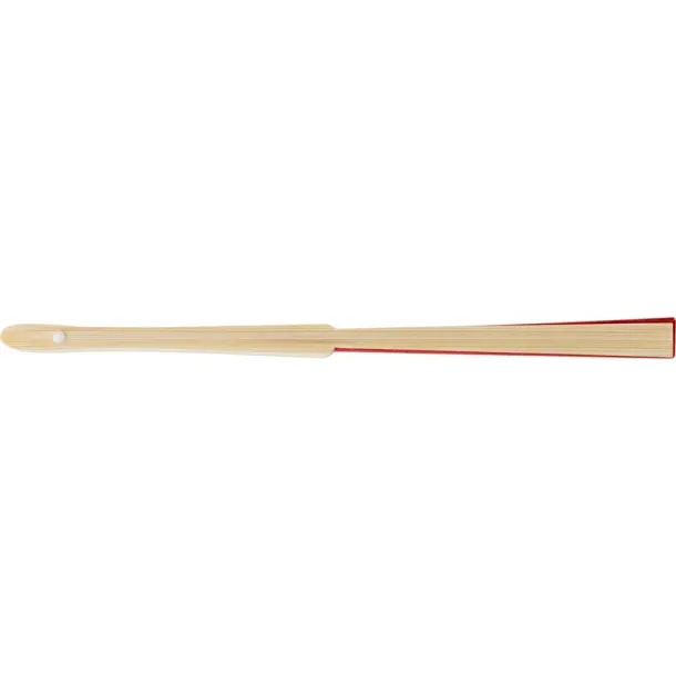  Bamboo hand fan red