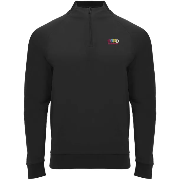 Epiro dječja majica s kratkim patentnim zatvaračem dugih rukava - Roly Solid black
