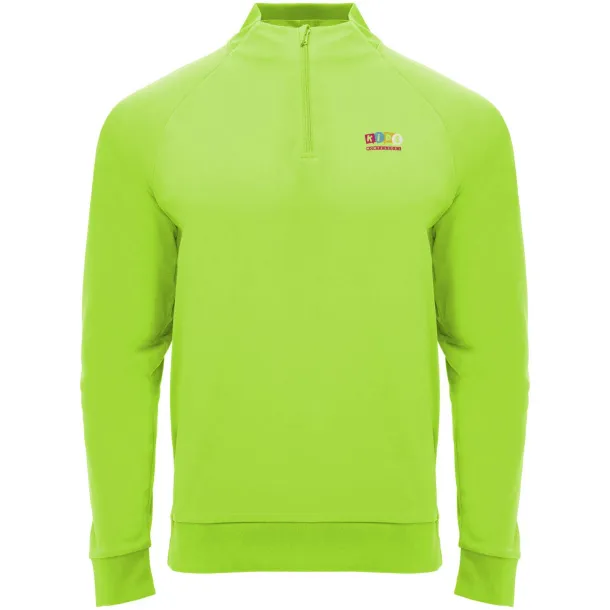 Epiro dječja majica s kratkim patentnim zatvaračem dugih rukava, 200 g/m2 - Roly Fluor Green