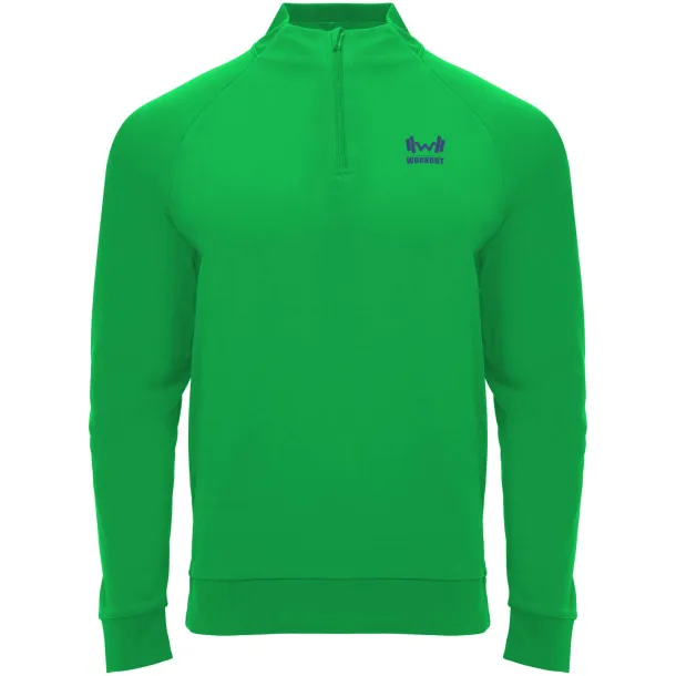 Epiro dječja majica s kratkim patentnim zatvaračem dugih rukava, 200 g/m2 - Roly Fern green