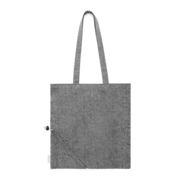  Recycled cotton shopping bag, foldable black