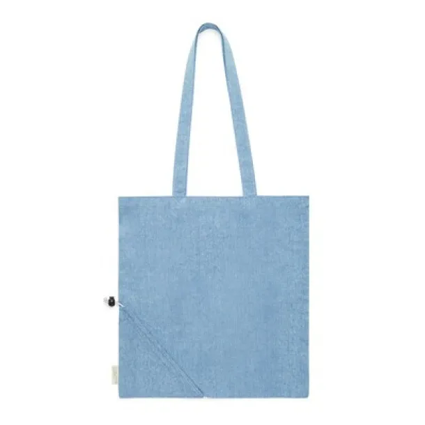  Recycled cotton shopping bag, foldable blue