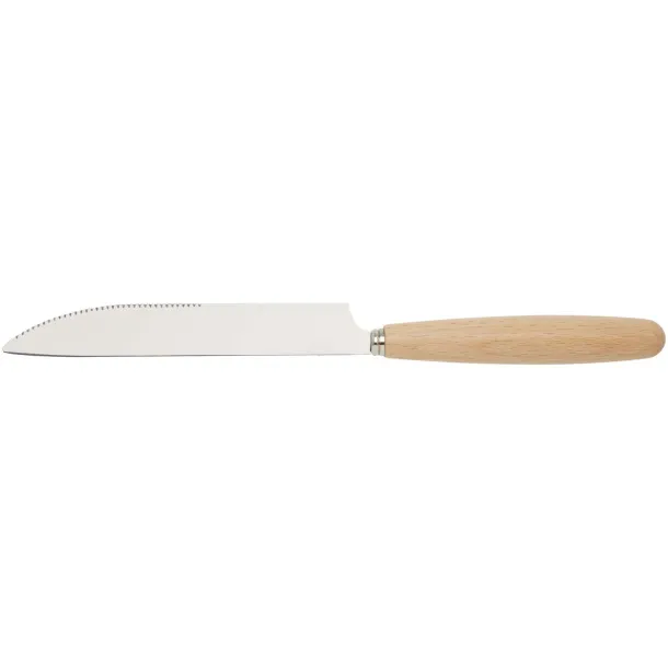Root 5-piece stainless steel and beech wood cutlery set Natural