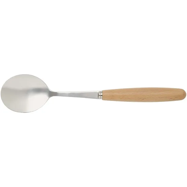 Root 5-piece stainless steel and beech wood cutlery set Natural