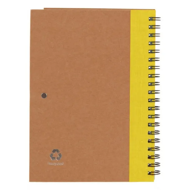  Notebook approx. A5 with ball pen Žuta