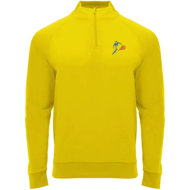 Epiro long sleeve unisex quarter zip sweatshirt - Roly Yellow