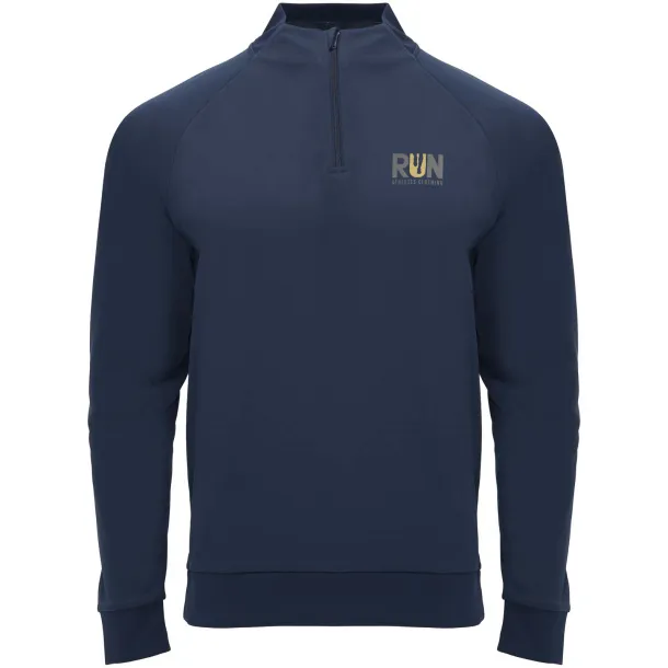 Epiro long sleeve unisex quarter zip sweatshirt - Roly Mornarski plava