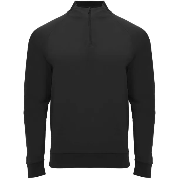 Epiro unisex trenirka s dugim rukavima i kratkim patentnim zatvaračem, 200 g/m² - Roly Crna