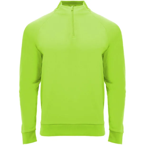 Epiro unisex trenirka s dugim rukavima i kratkim patentnim zatvaračem, 200 g/m² - Roly Fluor Green