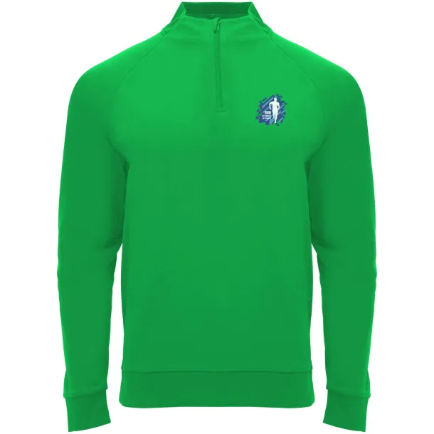 Epiro unisex trenirka s dugim rukavima i kratkim patentnim zatvaračem, 200 g/m² - Roly Fern green