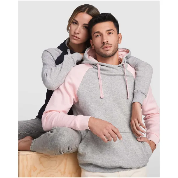 Badet dvobojni unisex hoodie, 280 g/m2 - Roly Mornarski plava Heather grey