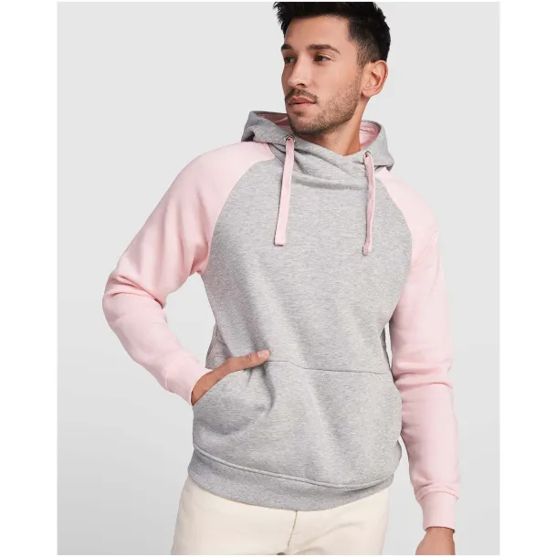 Badet dvobojni unisex hoodie, 280 g/m2 - Roly Heather grey Garnet
