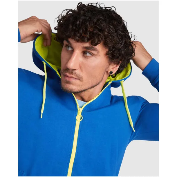 Fuji unisex sweat jacket - Roly Crna Fluor Orange