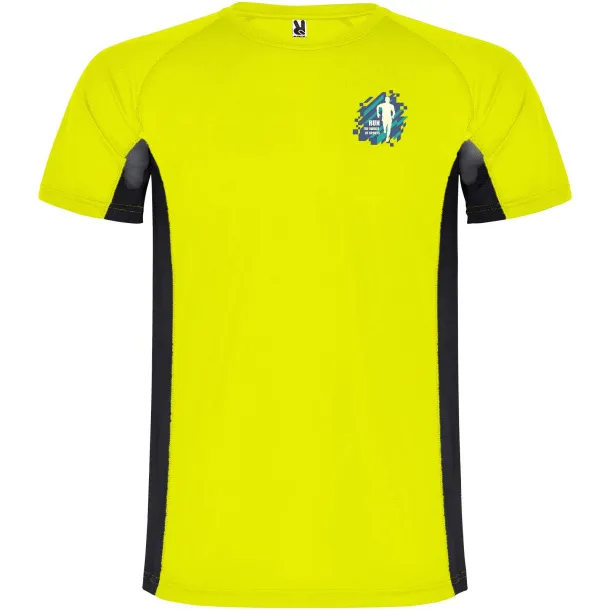Shanghai muška sportska majica kratkih rukava - Roly Fluor Yellow Solid black
