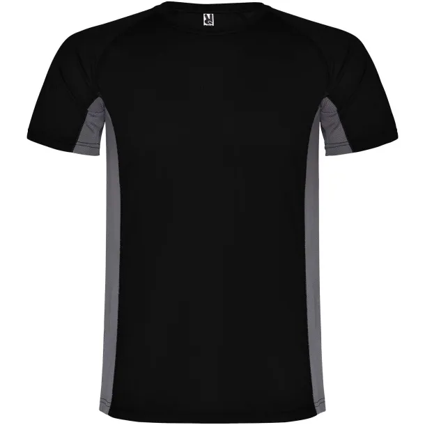 Shanghai short sleeve men's sports t-shirt - Roly Solid black Dark Lead
