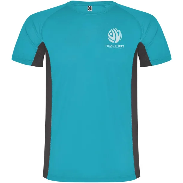 Shanghai short sleeve men's sports t-shirt - Roly Turquois Dark Lead