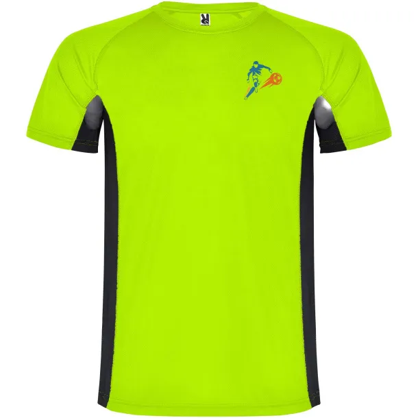 Shanghai muška sportska majica kratkih rukava - Roly Fluor Green Crna