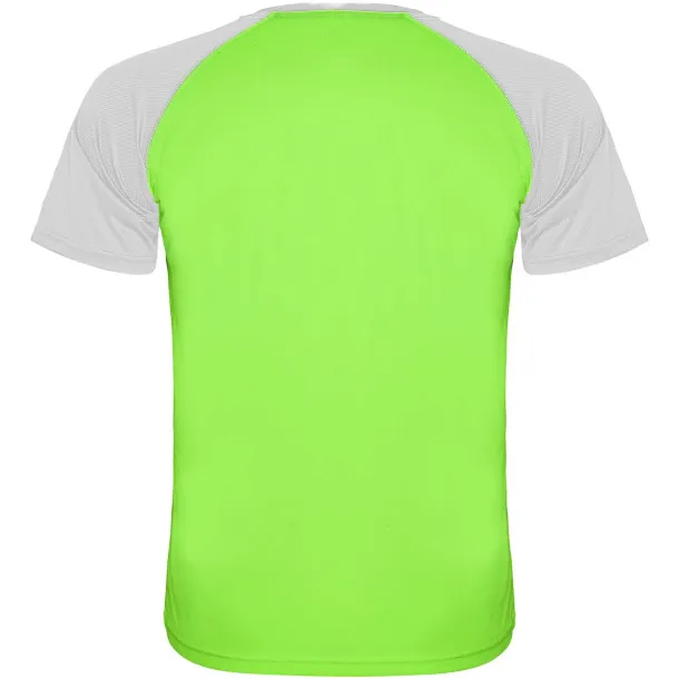 Indianapolis unisex sportska majica kratkih rukava - Roly Fluor Green Bijela