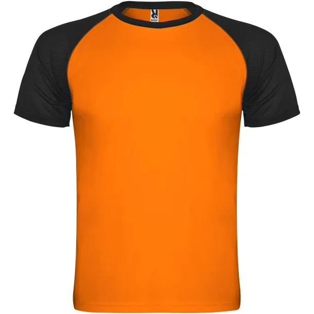 Indianapolis unisex sportska majica kratkih rukava - Roly Fluor Orange Solid black