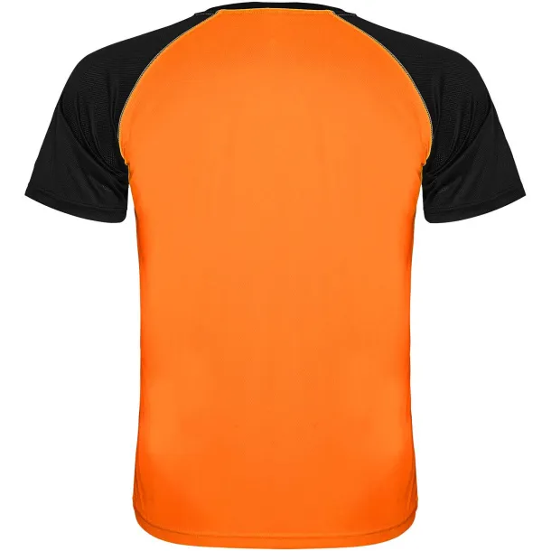 Indianapolis short sleeve unisex sports t-shirt - Roly Fluor Orange Crna