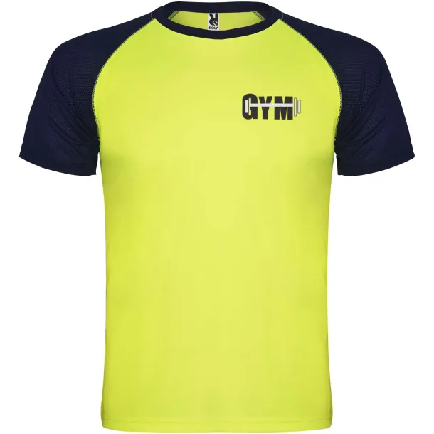 Indianapolis unisex sportska majica kratkih rukava - Roly Fluor Yellow Navy Blue