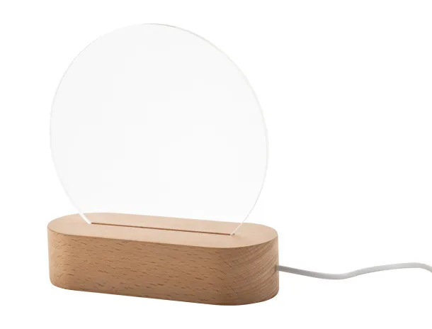 Woodify LED personalizirani svjetlosni trofej, pentagon Prozirno Prirodna