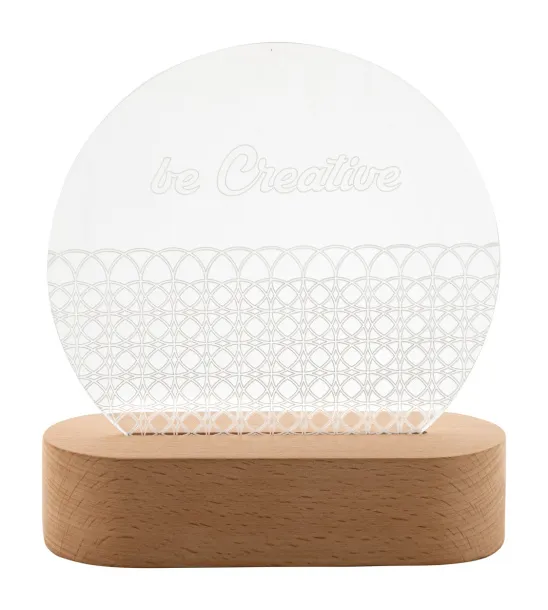 Woodify LED personalizirani svjetlosni trofej, pentagon Prozirno Prirodna