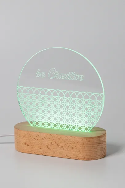 Woodify LED personalizirani svjetlosni trofej, pentagon Prozirno Prirodna
