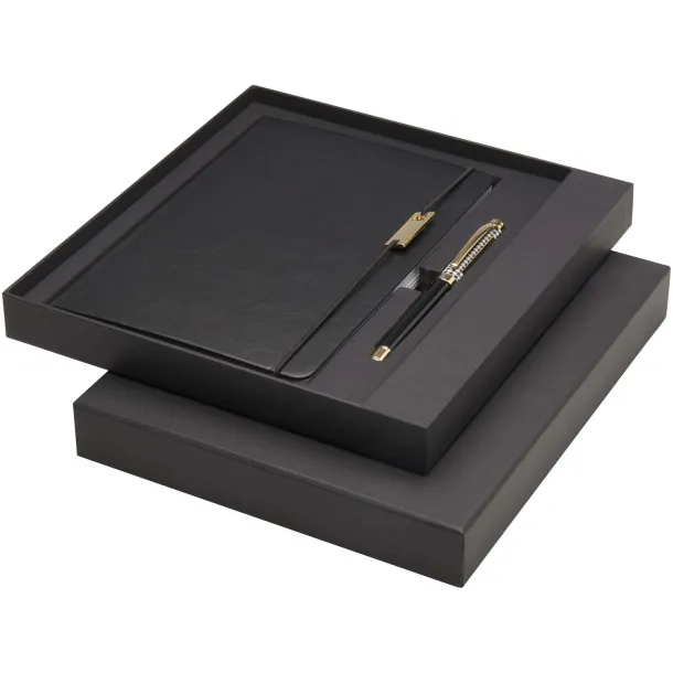 Legato set A5 notes i roller kemijska olovka (plava tinta) - Luxe Solid black