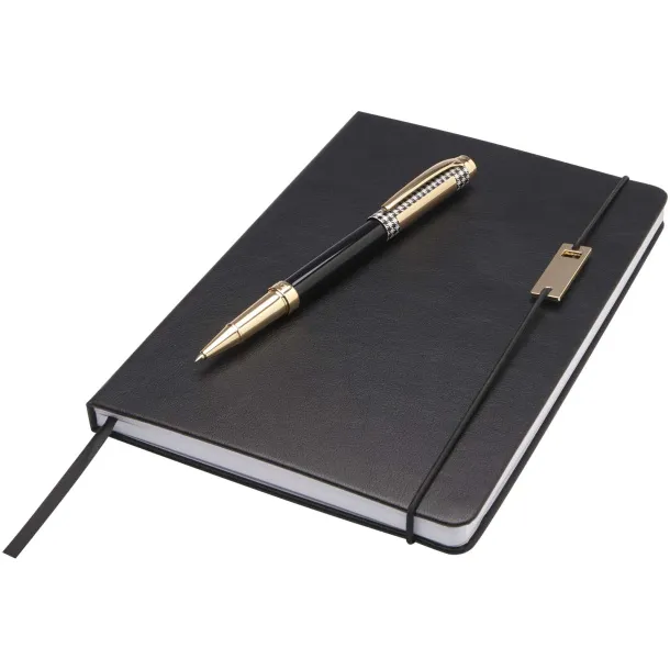 Legato A5 notebook and rollerball pen set (blue ink) - Luxe Crna