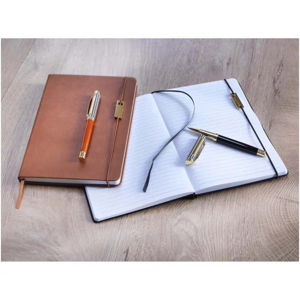 Legato set A5 notes i roller kemijska olovka (plava tinta) - Luxe Solid black