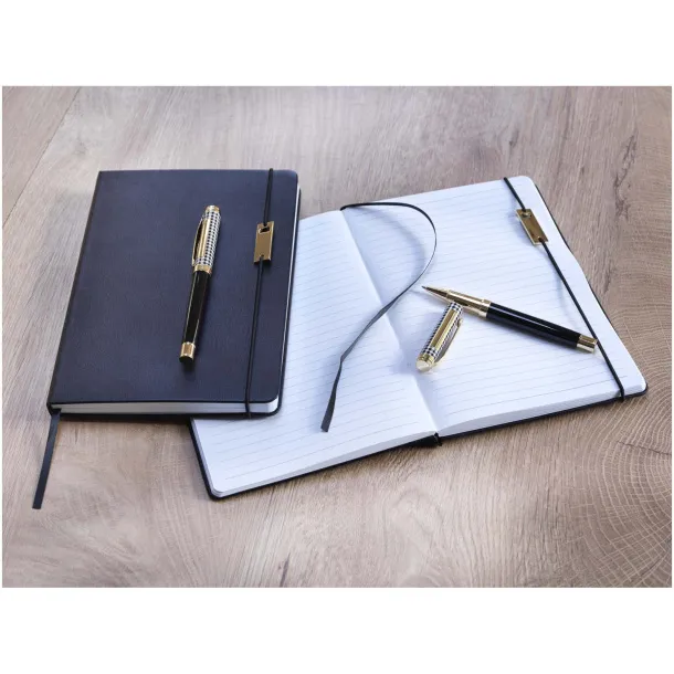 Legato set A5 notes i roller kemijska olovka (plava tinta) - Luxe Solid black