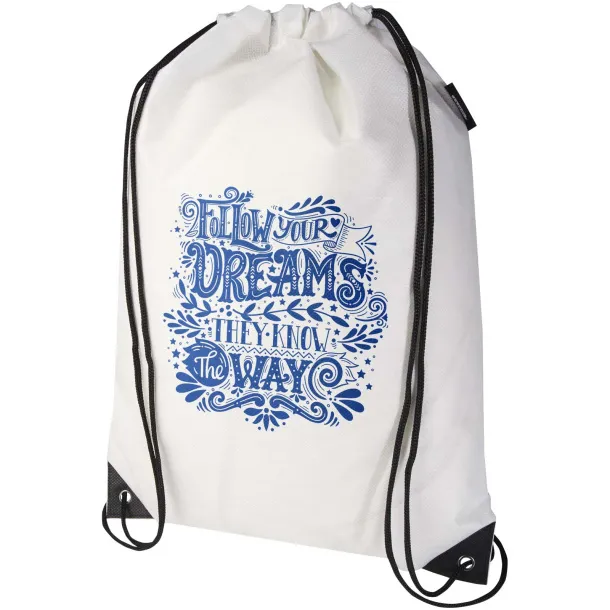Evergreen GRS recycled non-woven drawstring bag 5L White