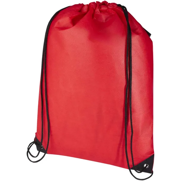 Evergreen GRS recycled non-woven drawstring bag 5L Red