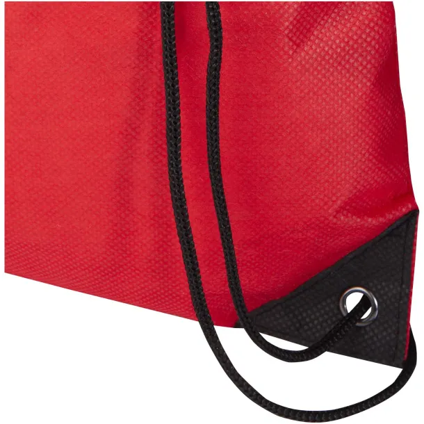 Evergreen GRS recycled non-woven drawstring bag 5L Red
