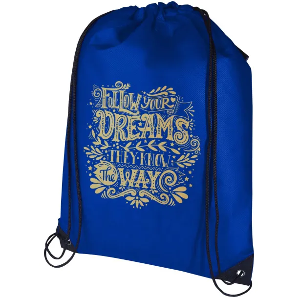 Evergreen GRS recycled non-woven drawstring bag 5L Royal blue