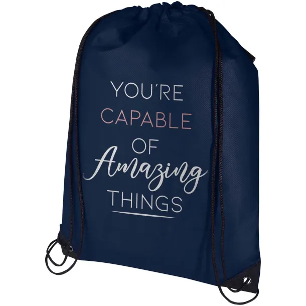 Evergreen GRS recycled non-woven drawstring bag 5L Navy Blue