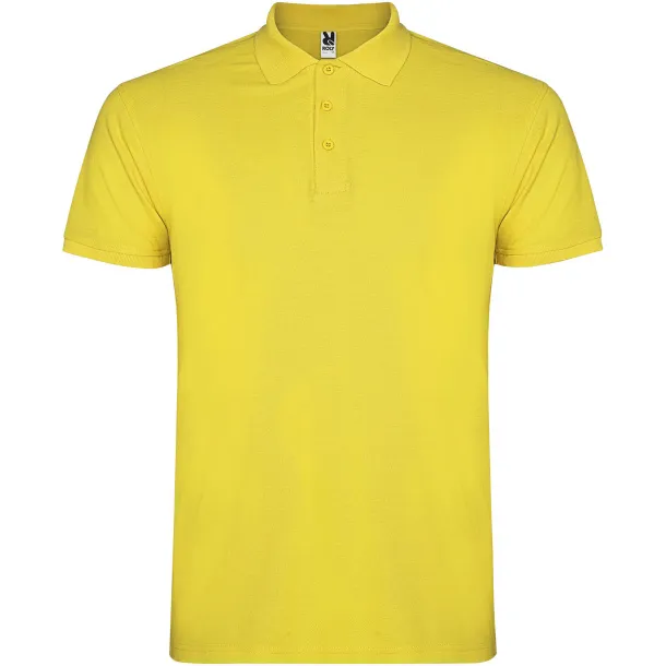 Star short sleeve kids polo - Roly Yellow