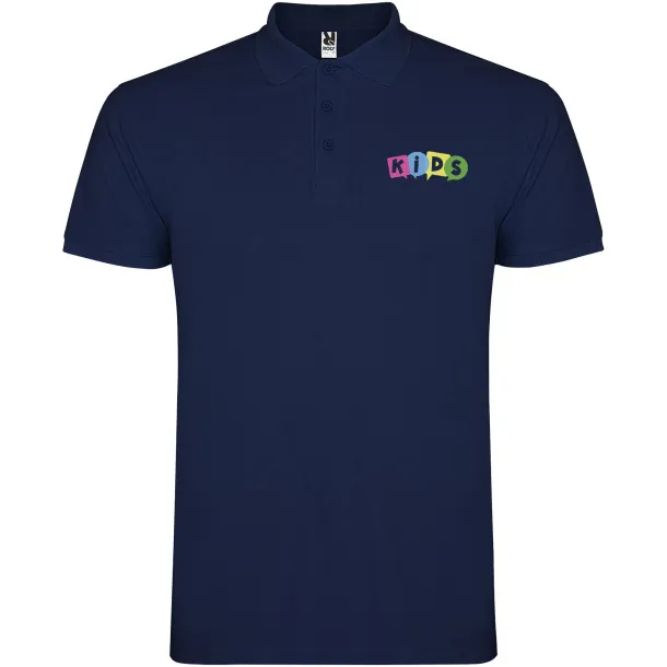 Star short sleeve kids polo - Roly Navy Blue
