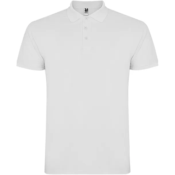 Star short sleeve kids polo - Roly White