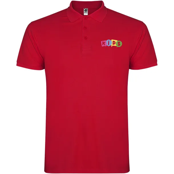 Star short sleeve kids polo - Roly Red