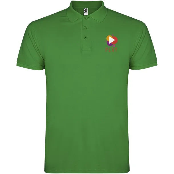 Star short sleeve kids polo - Roly Tropical Green