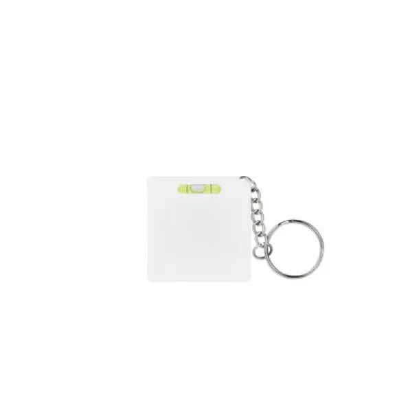  Keyring, measuring tape 1m and spirit level white