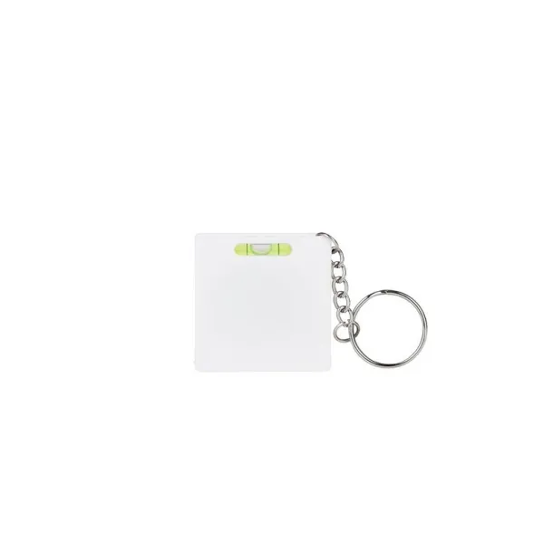 Keyring, measuring tape 1m and spirit level white